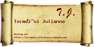 Tormási Julianna névjegykártya